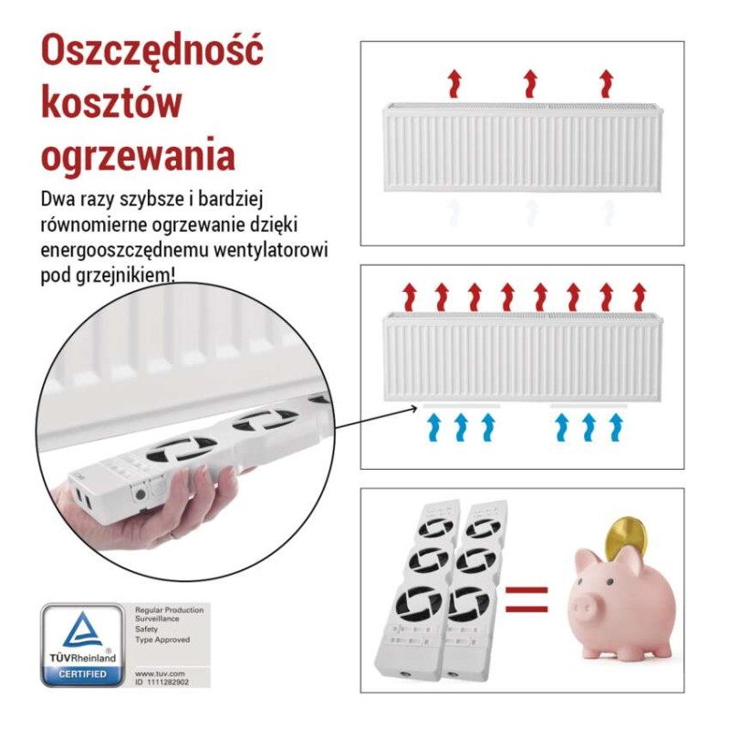 Wentylator podgrzejnikowy DUO, biały