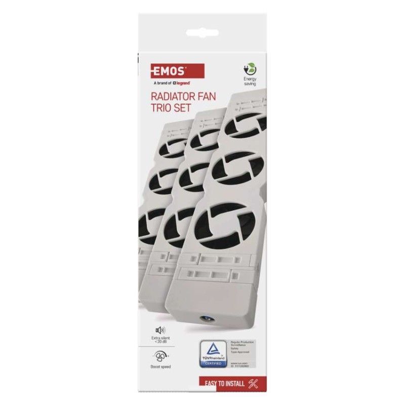 Ventilátor pod radiátor TRIO, biely