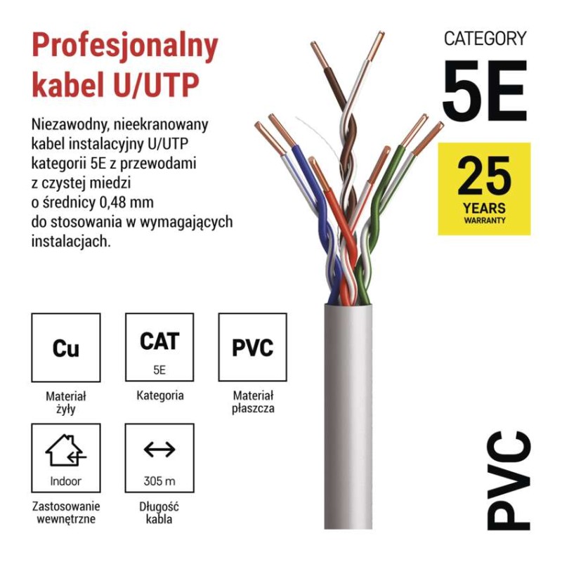 Kabel UTP Cat5e, 305m