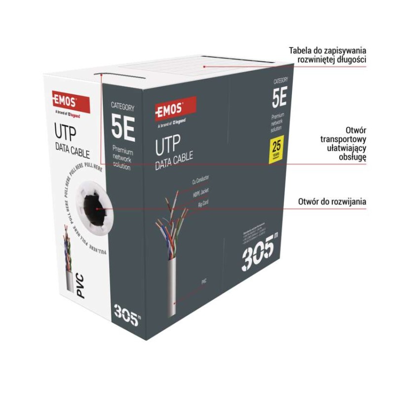 Kabel UTP Cat5e, 305m