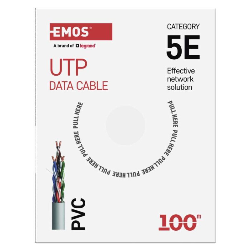 Datový kábel UTP CAT 5E PVC Basic, 100m