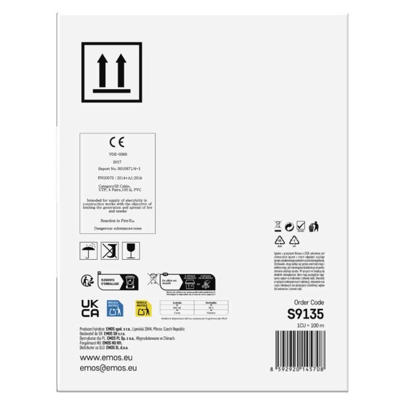 Datový kábel UTP CAT 5E PVC Basic, 100m