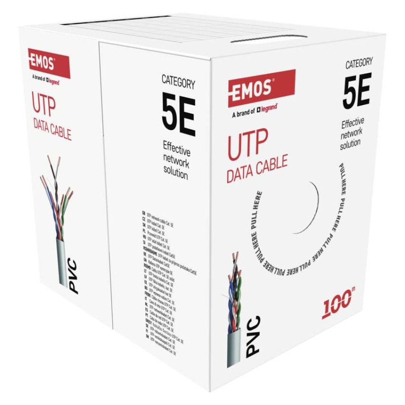 Datový kábel UTP CAT 5E PVC Basic, 100m