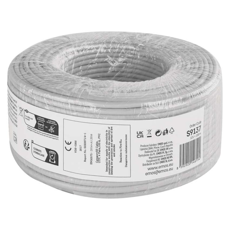 Datový kábel UTP CAT 5E PVC CCA, 100m