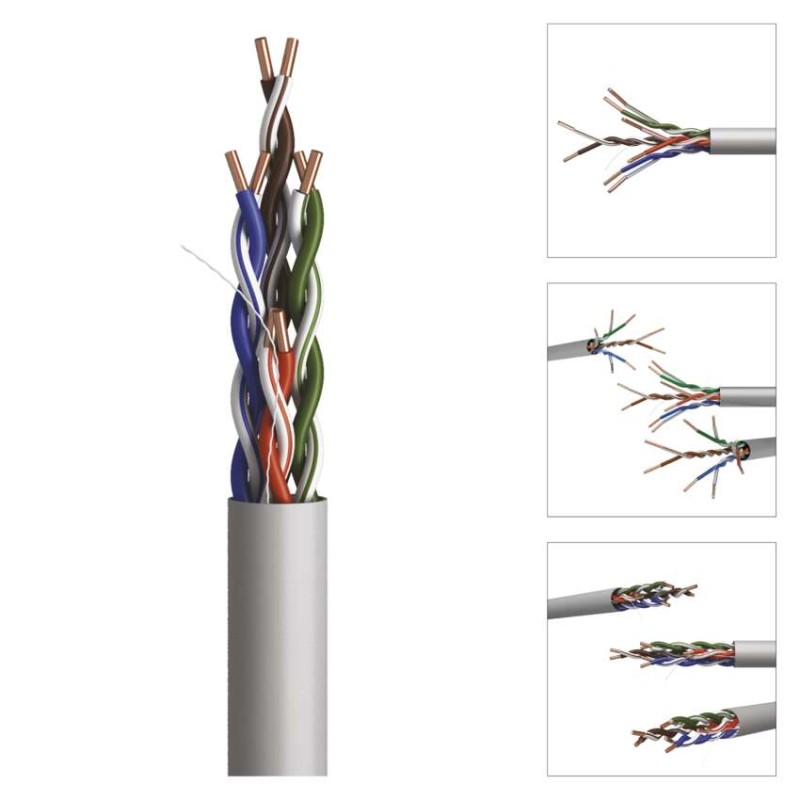 Datový kábel UTP CAT 5E PVC CCA, 100m