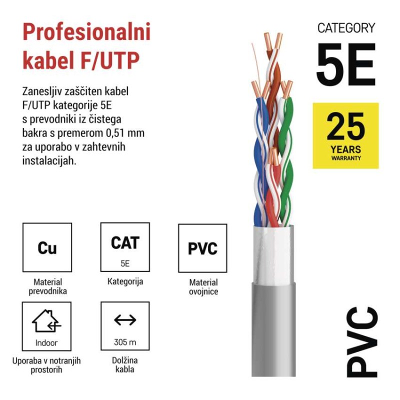 Kabel CAT5E FTP 305M