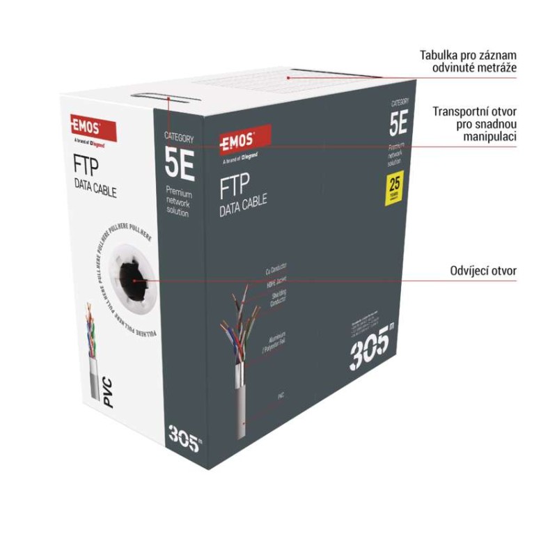 Datový kabel FTP 5E, 305m
