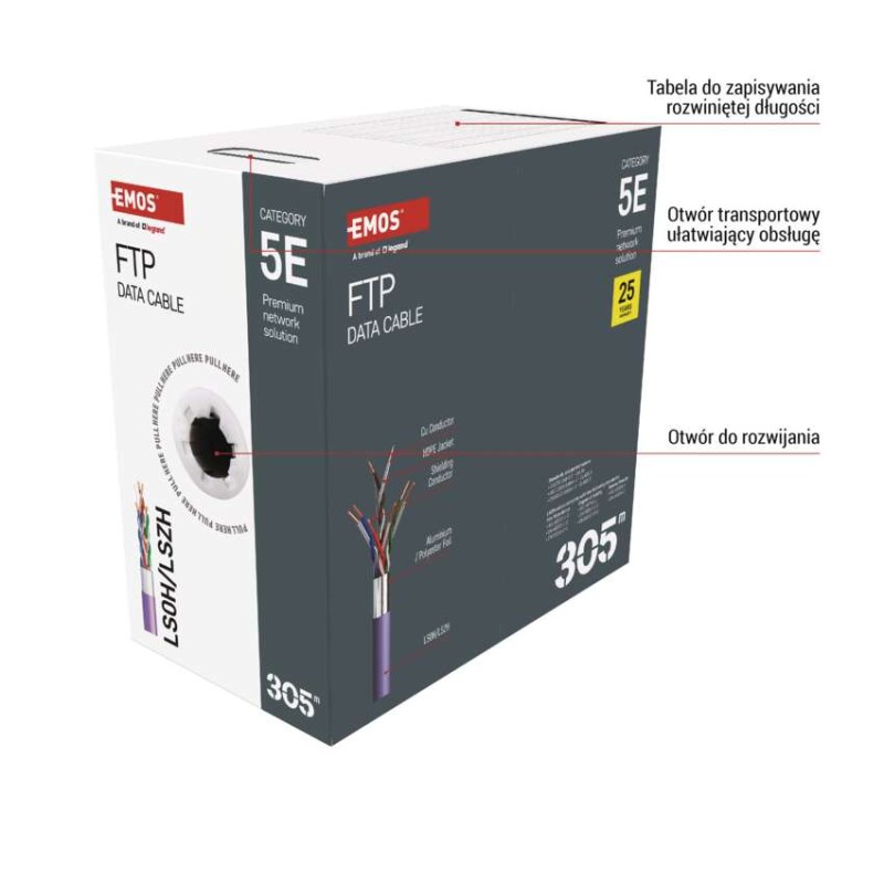 Kabel Ftp Cat5e LSZH, 305m