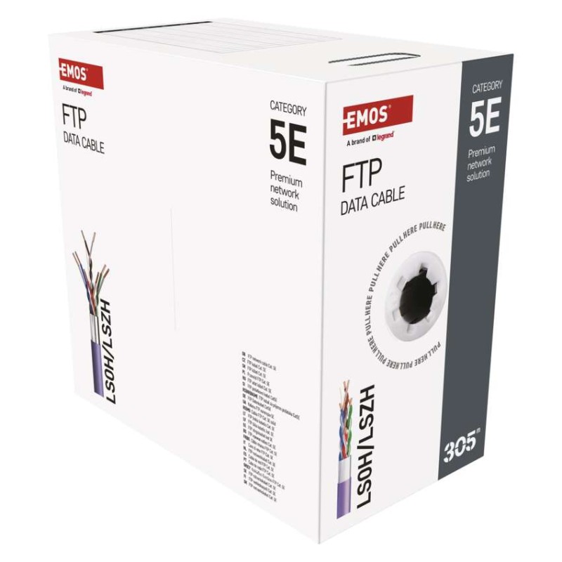 Datový kabel FTP CAT 5E LSZH, 305m