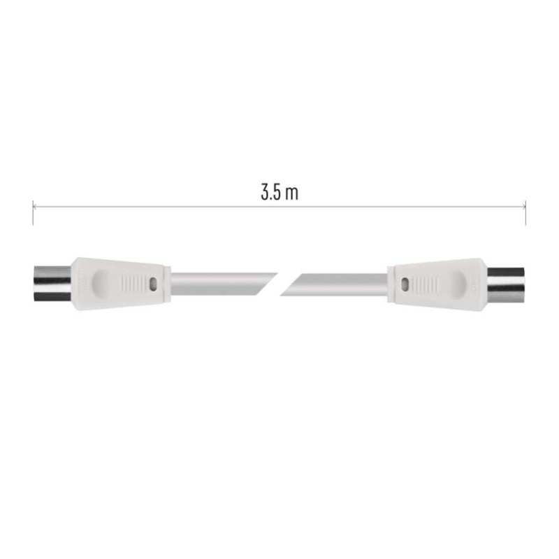 Antenas koaksiālais kabelis, ekranēts, 3,5 m, – taisns