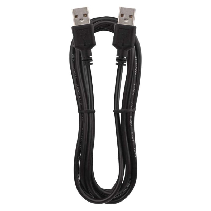 Laadimis- ja ühenduskaabel USB-A 2.0 / USB-A 2.0, 2 m, must