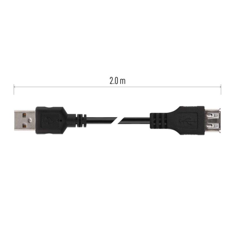 EMOS USB kábel 2.0 A – A/F csatlakozó 2m