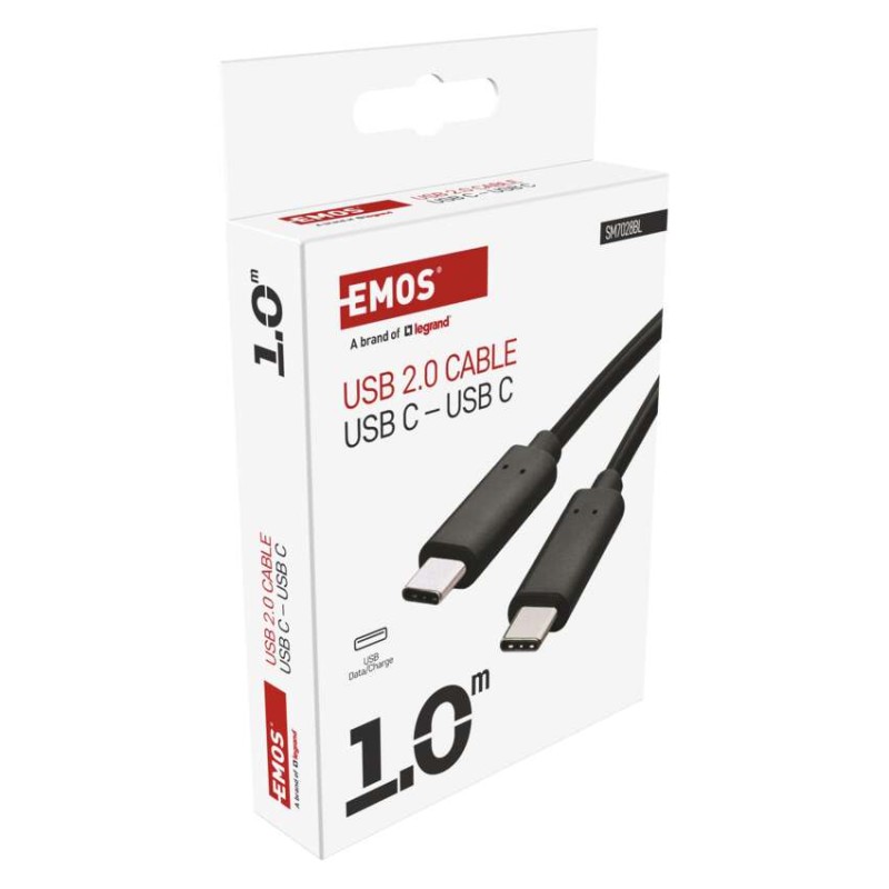 Kabel USB 2.0, wtyk C - C, szybkie ładowanie, transmisja danych, 1 m, czarny