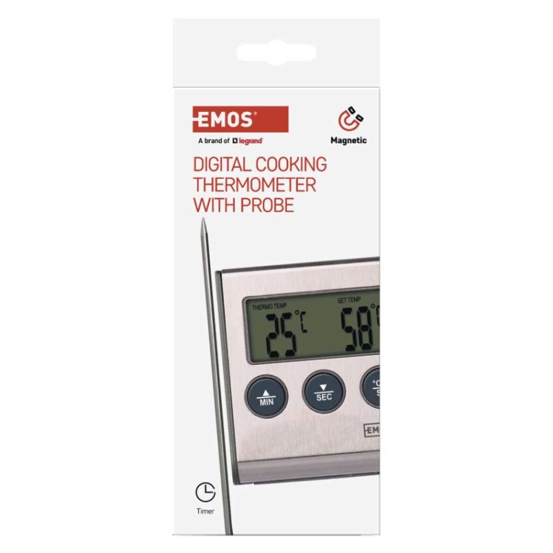Digitālais grila termometrs ar taimeri, vadu sensors E2157