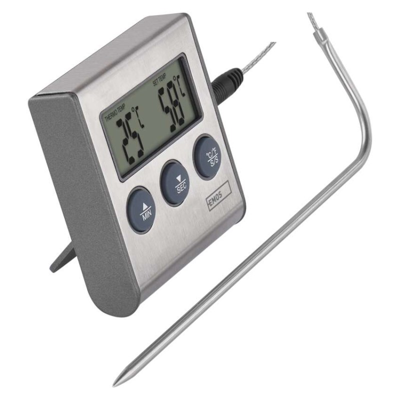 Digitālais grila termometrs ar taimeri, vadu sensors E2157