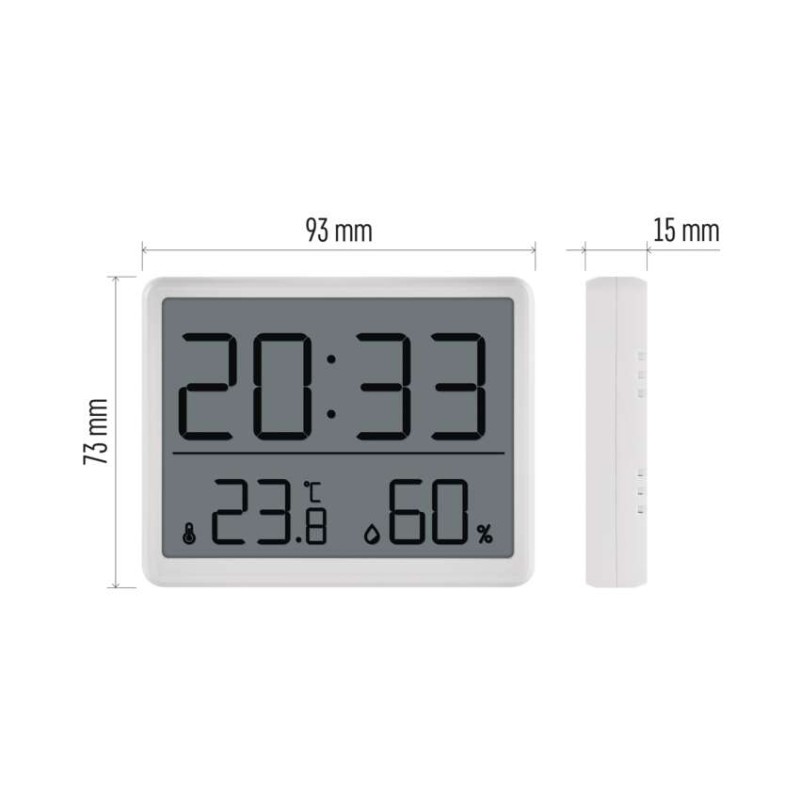 Digitális hőmérő páratartalom-mérővel, vezeték nélküli érzékelővel, óra, dátum E6210