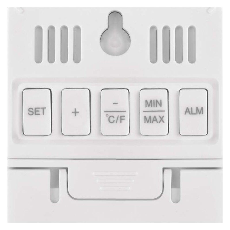 Digitālais termometrs ar mitruma mērītāju, vadu sensors, modinātājs E0558P