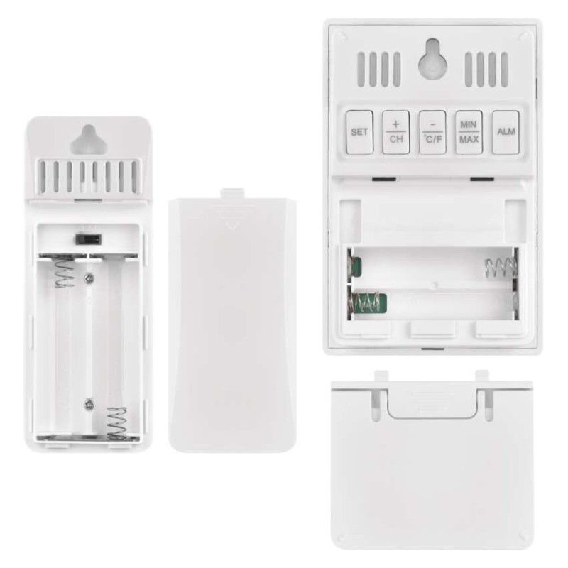 Digitális hőmérő páratartalom-mérővel, vezeték nélküli érzékelővel, óra, dátum E0558W