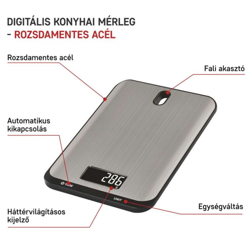 Digitálna kuchynská váha EV026, strieborná