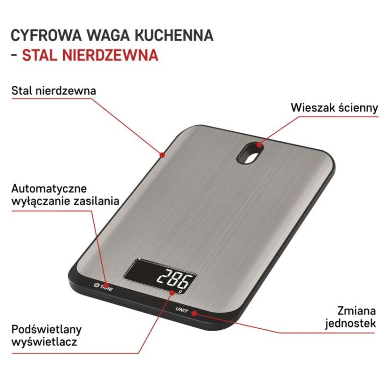 Digitálna kuchynská váha EV026, strieborná