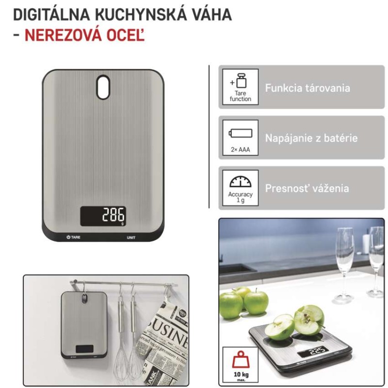 Digitálna kuchynská váha EV026, strieborná