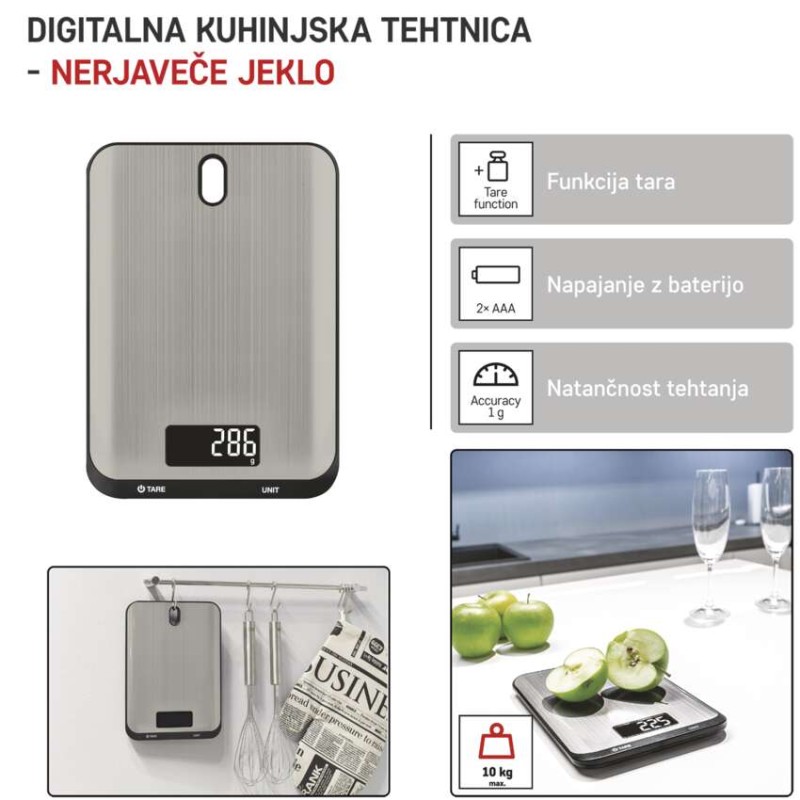 Digitálna kuchynská váha EV026, strieborná