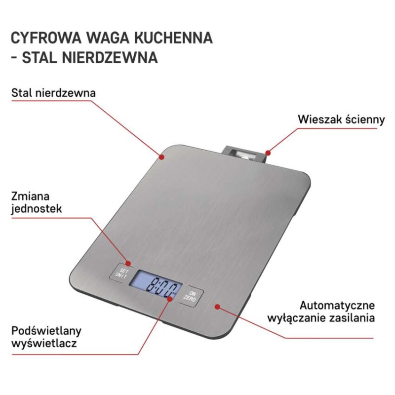 Digitálna kuchynská váha EV023, strieborná