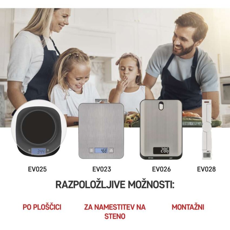 Digitálna kuchynská váha EV023, strieborná