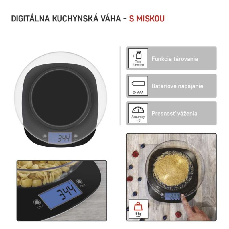 Digitálna kuchynská váha EV025, čierna