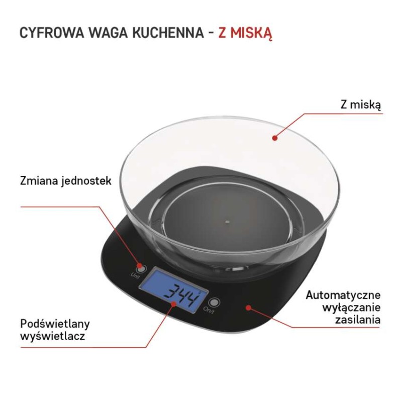 Waga kuchenna EV025 czarna