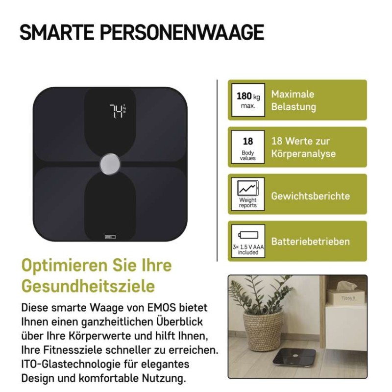 GoSmart Digitale Personenwaage EV112