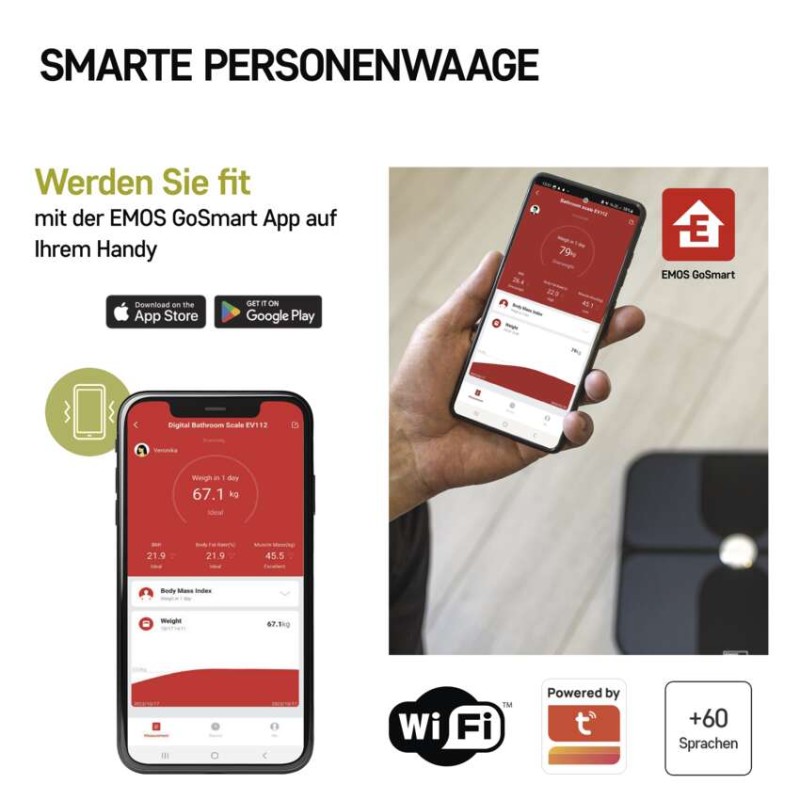 GoSmart Digitale Personenwaage EV112