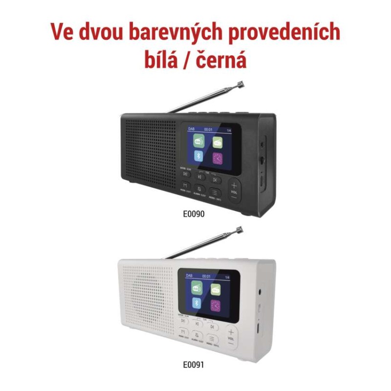 Přenosné rádio s Bluetooth, DAB / DAB+ / FM, černé