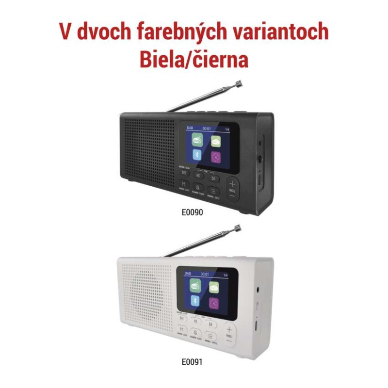 Prenosné rádio s Bluetooth, DAB / DAB+ / FM, biele