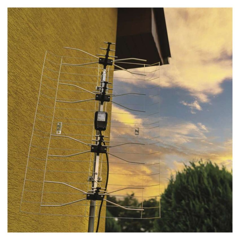 Anténa venkovní EM-030, 0–100 km, DVB-T2, DAB, filtr LTE/4G