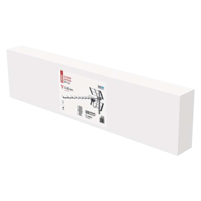 Kültéri antenna EM-116, PROFI, 0–80 km, DVB-T2, LTE/4G szűrő