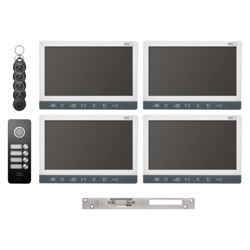 Kamera  EM-10AHD RF-4 + 4x monitor + zamek FAB1211MB