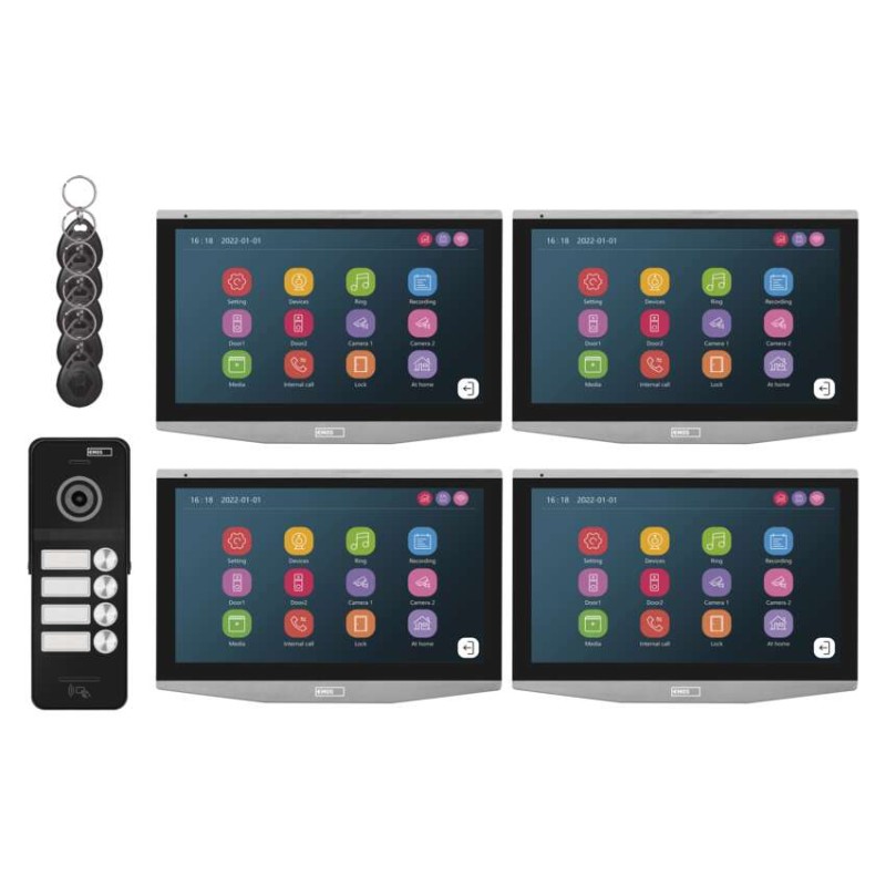 GoSmart Zestaw wideodomofonowy IP-750 dla 4 abonentów