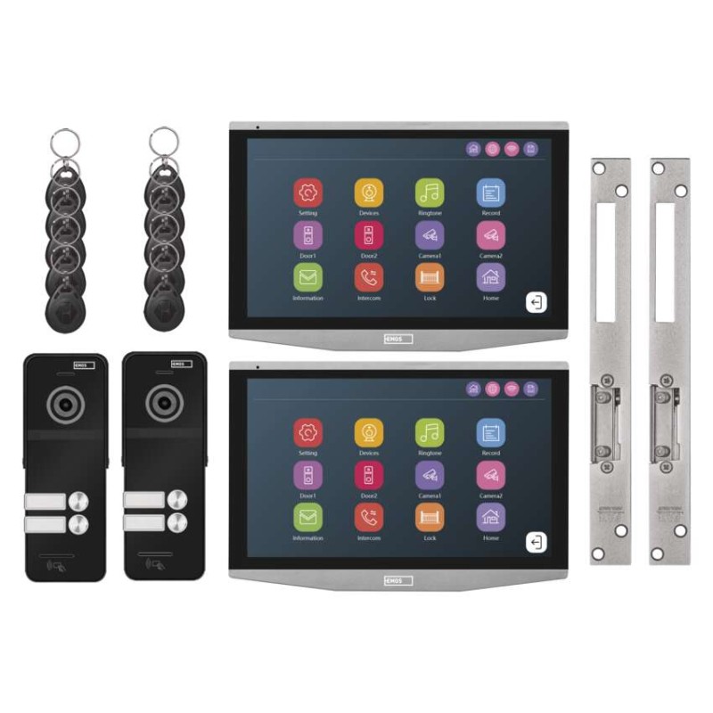 Sada videotelefonu IP-750 se 2 vstupy pro 2 účastníky a 2 el. zámky