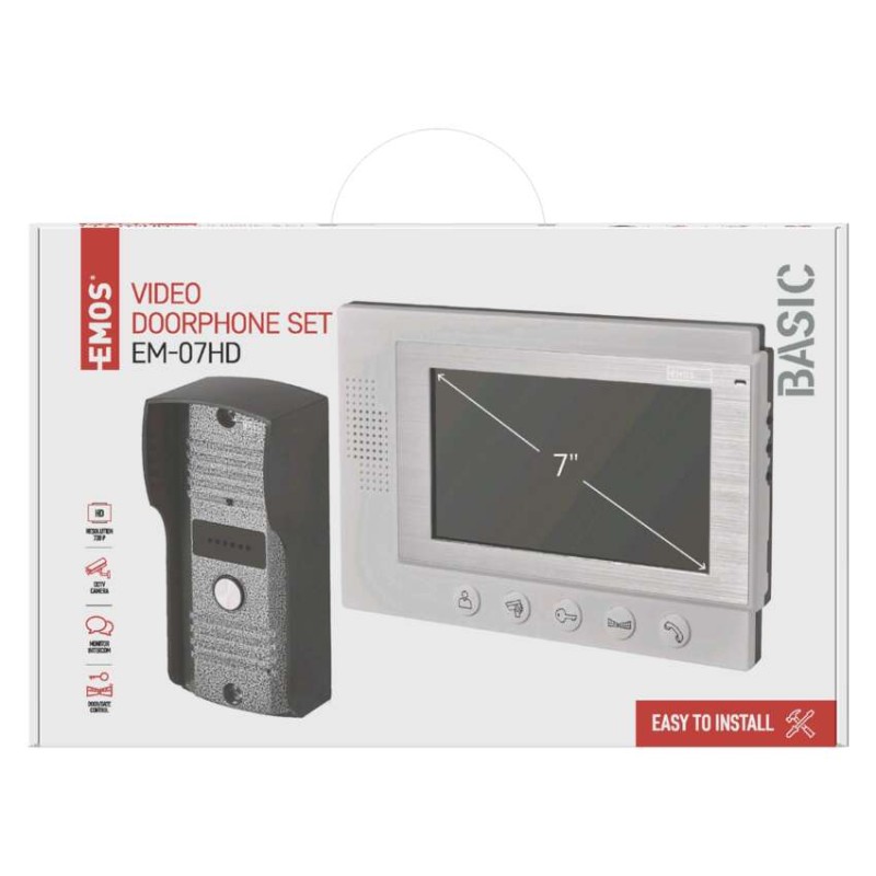 Videodomofon za vrata + kamera EM-07HD + zaklepanje vrat zamek FAB1221