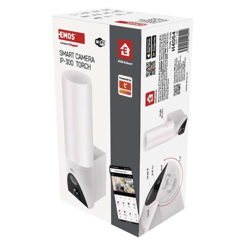 GoSmart Kamera zewnętrzna obrotowa IP-300 TORCH z WiFi i lampą, biała
