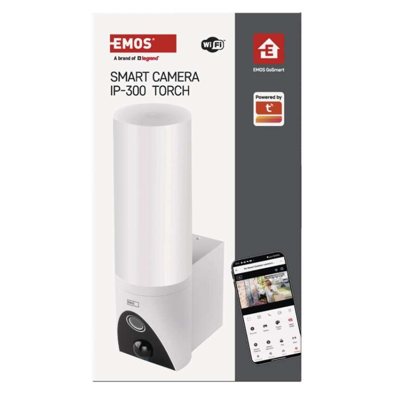 GoSmart Kamera zewnętrzna obrotowa IP-300 TORCH z WiFi i lampą, biała