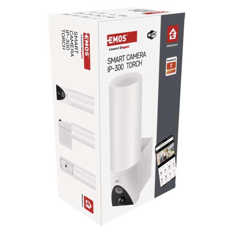 GoSmart Kamera zewnętrzna obrotowa IP-300 TORCH z WiFi i lampą, biała