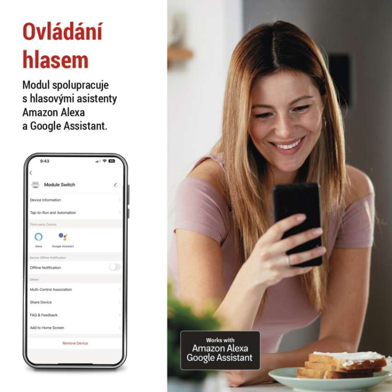 GoSmart modul spínací IP-2103SZ, ZigBee, 1-kanálový (nevyžaduje N vodič)