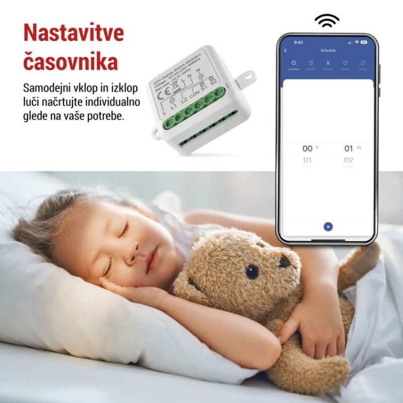 GoSmart stikalni modul IP-2104SZ, ZigBee, 2-kanalni (ne potrebuje žice N)