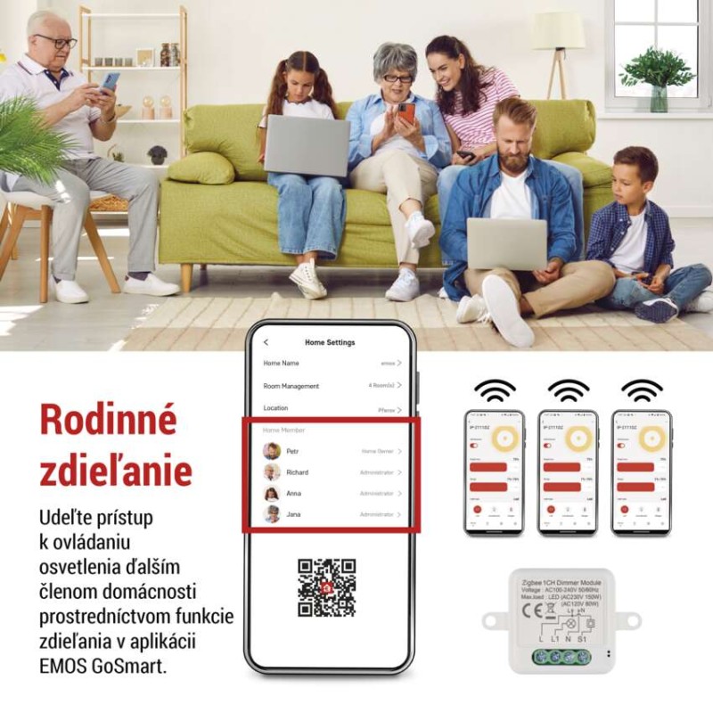 GoSmart modul stmievania IP-2111DZ, ZigBee, 1-kanálový