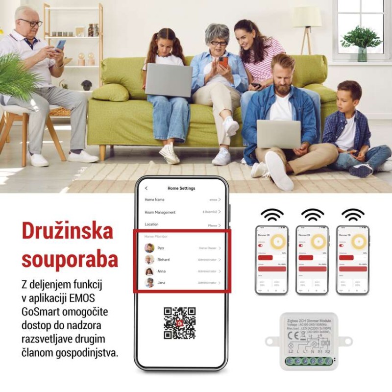 GoSmart modul za zatemnitev IP-2112DZ, ZigBee, 2-kanalni