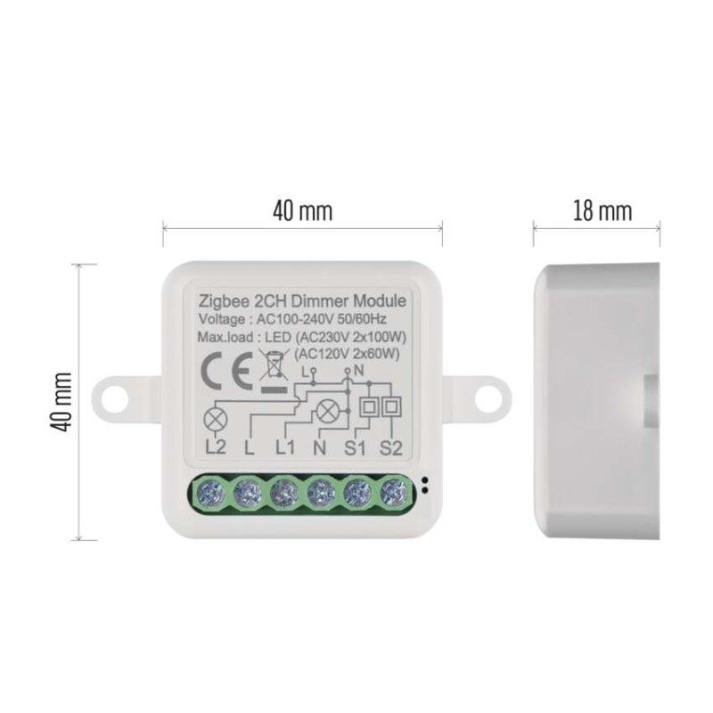 GoSmart dimmera modulis IP-2112DZ, ZigBee, 2 kanāli