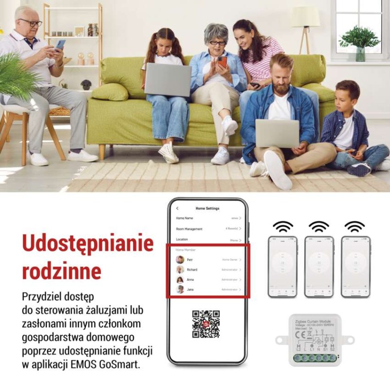 GoSmart Moduł rolety IP-2121CZ, ZigBee, 1-kanałowy