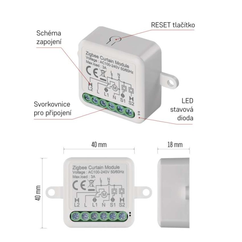 GoSmart modul motorický IP-2121CZ, ZigBee, 1-kanálový